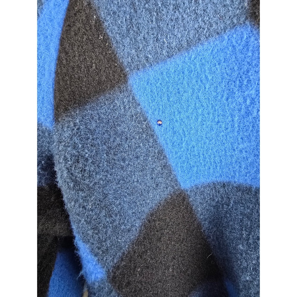 Miller Western Wear Fleece Jacket Womens Medium Blue Buffalo Plaid Vintage USA - Picture 11 of 12